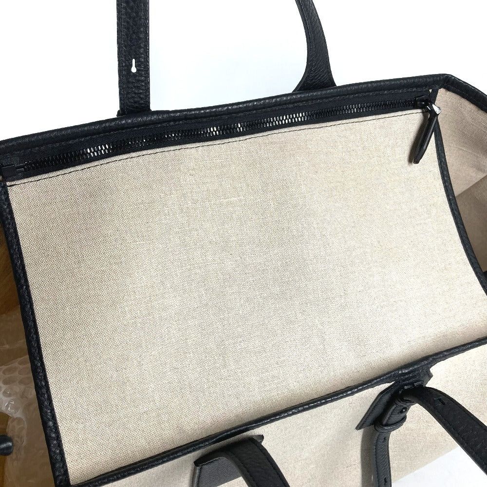 Salvatore Ferragamo Salvatore Ferragamo 1927 Logo Briefcase Tote Bag Big Travel Shoulder Leather/Canvas Unisex Beige Size ONE SIZE - 9 Thumbnail