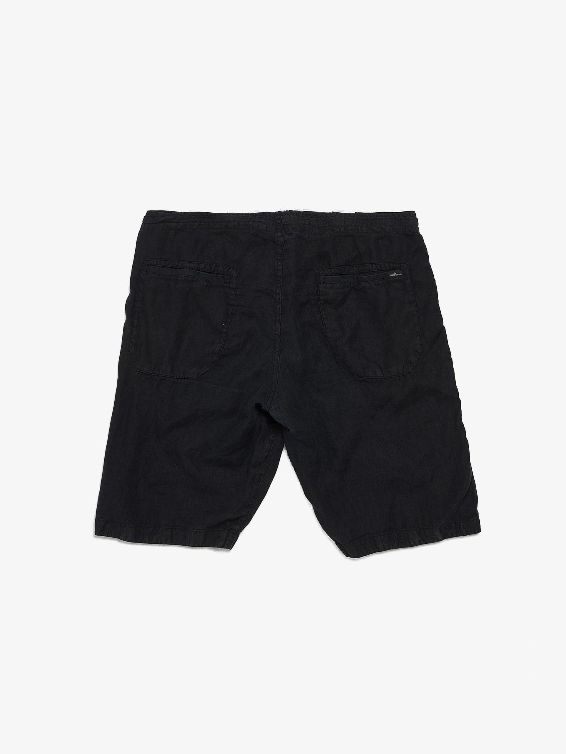 Stone Island Black Drawstring Linen Shorts Size US 34 / EU 50 - 2 Thumbnail