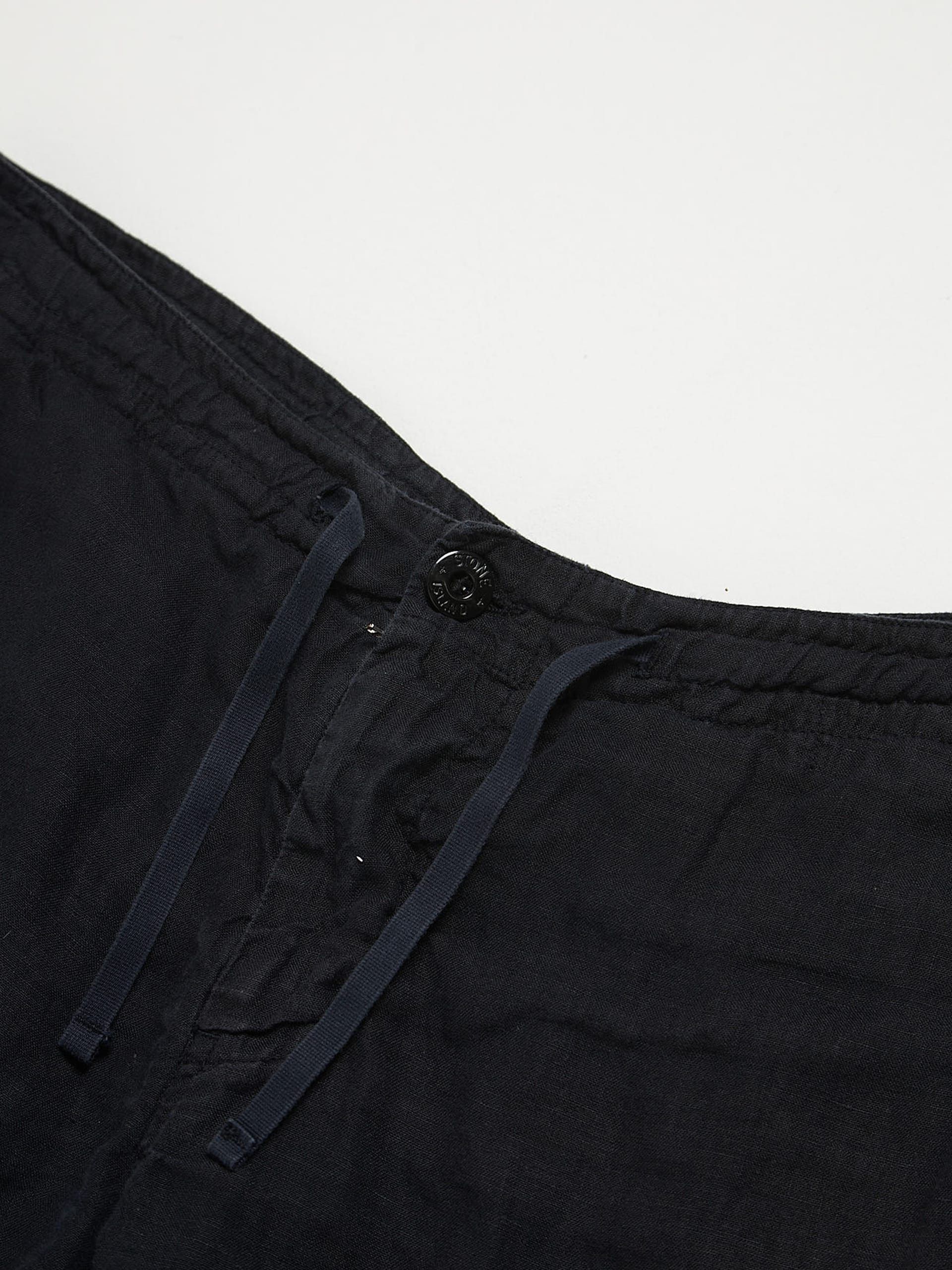 Stone Island Black Drawstring Linen Shorts Size US 34 / EU 50 - 3 Thumbnail