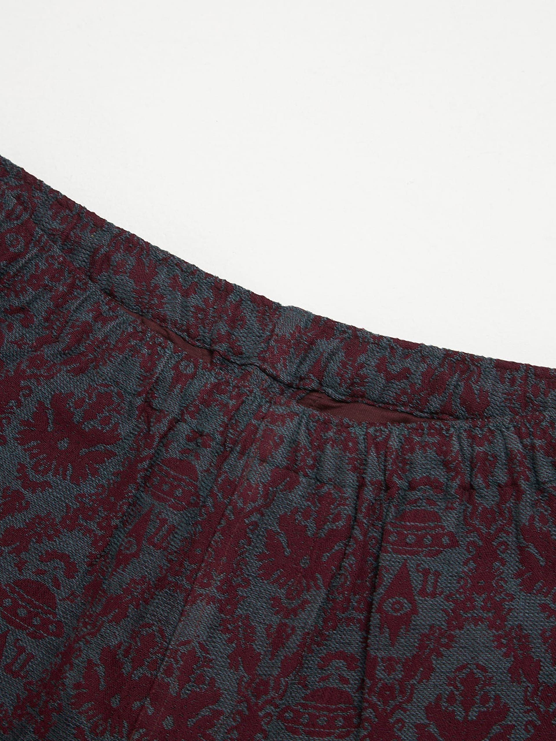 Undercover Burgundy and Gray Monogram Tapestry Pants Size US 33 - 3 Thumbnail