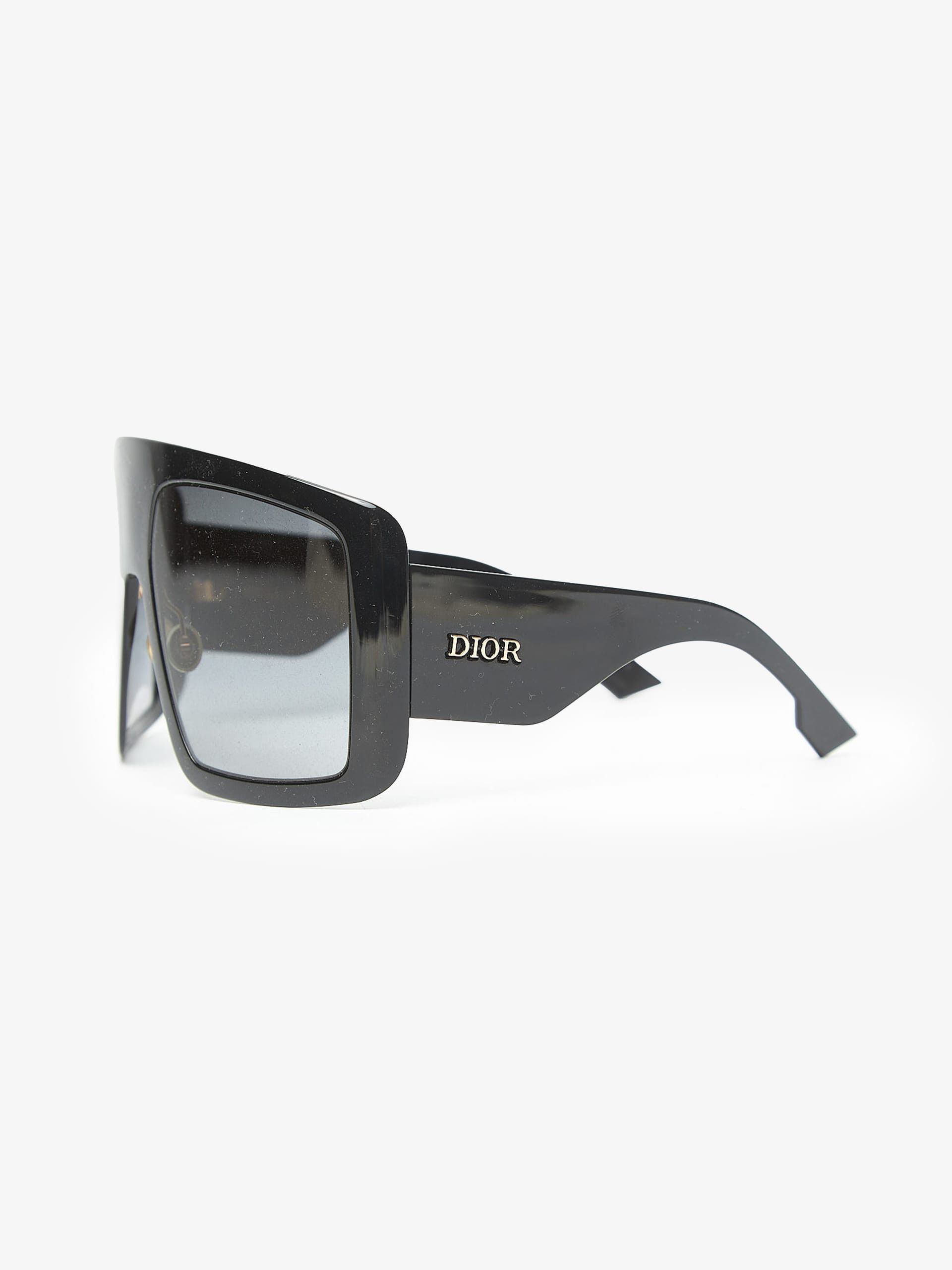 Dior Black Wide Sunglasses Size ONE SIZE - 2 Thumbnail