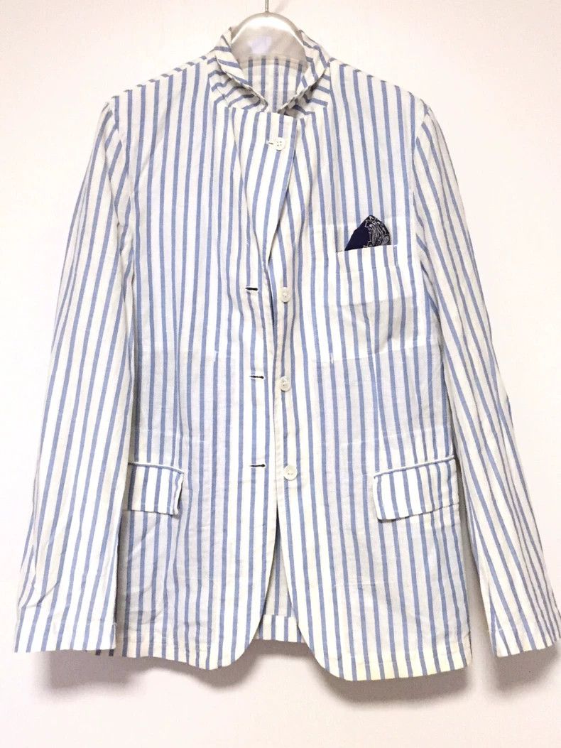 Comme des Garcons Blue Striped Reversible Shirt by Comme des Garcons Size US M / EU 48-50 / 2 - 4 Thumbnail