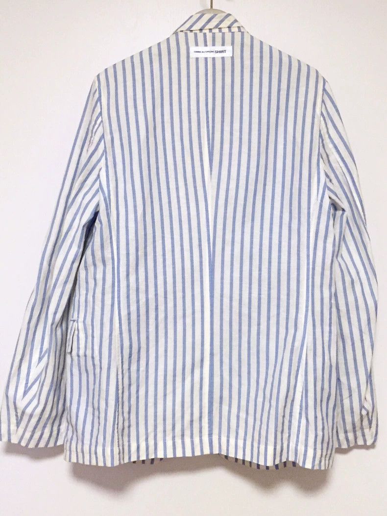 Comme des Garcons Blue Striped Reversible Shirt by Comme des Garcons Size US M / EU 48-50 / 2 - 5 Thumbnail