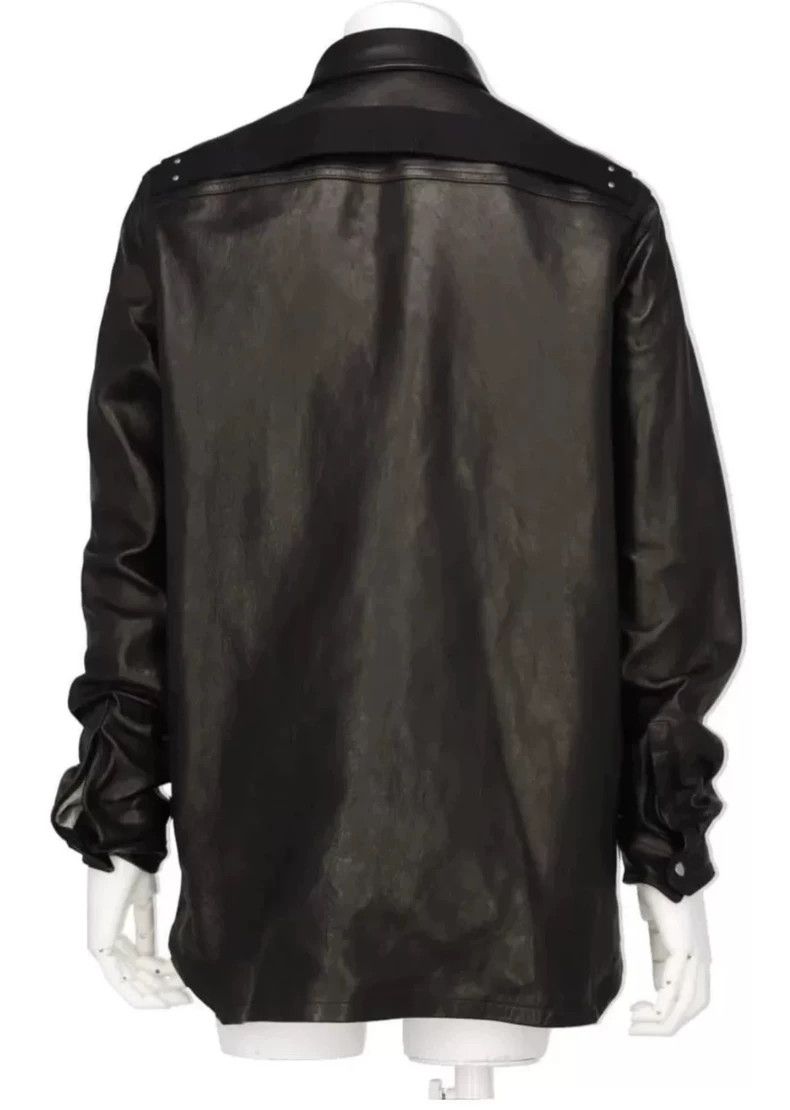 Rick Owens Rick Owens Black Leather Button Jacket Size US M / EU 48-50 / 2 - 6 Thumbnail