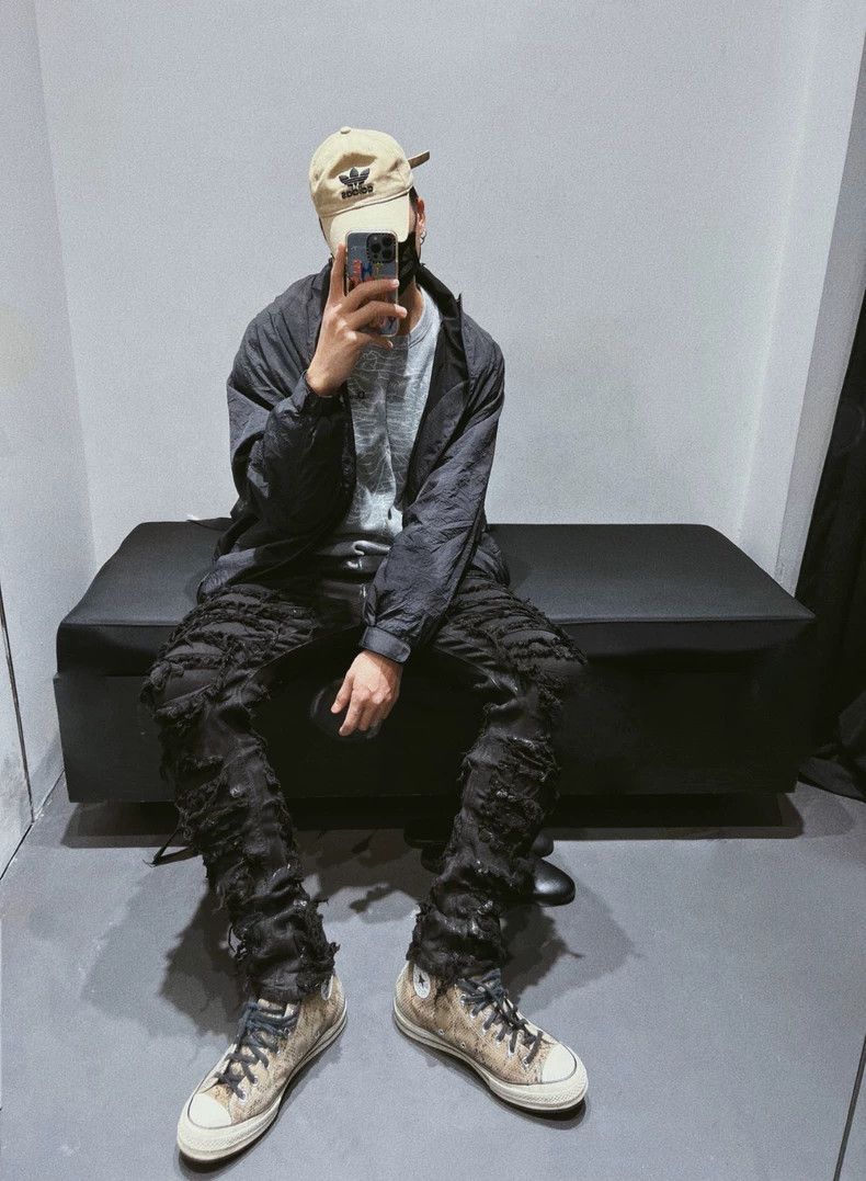 Rick Owens Rick Owens Distressed Black Denim Pants Size US 33 - 9 Thumbnail