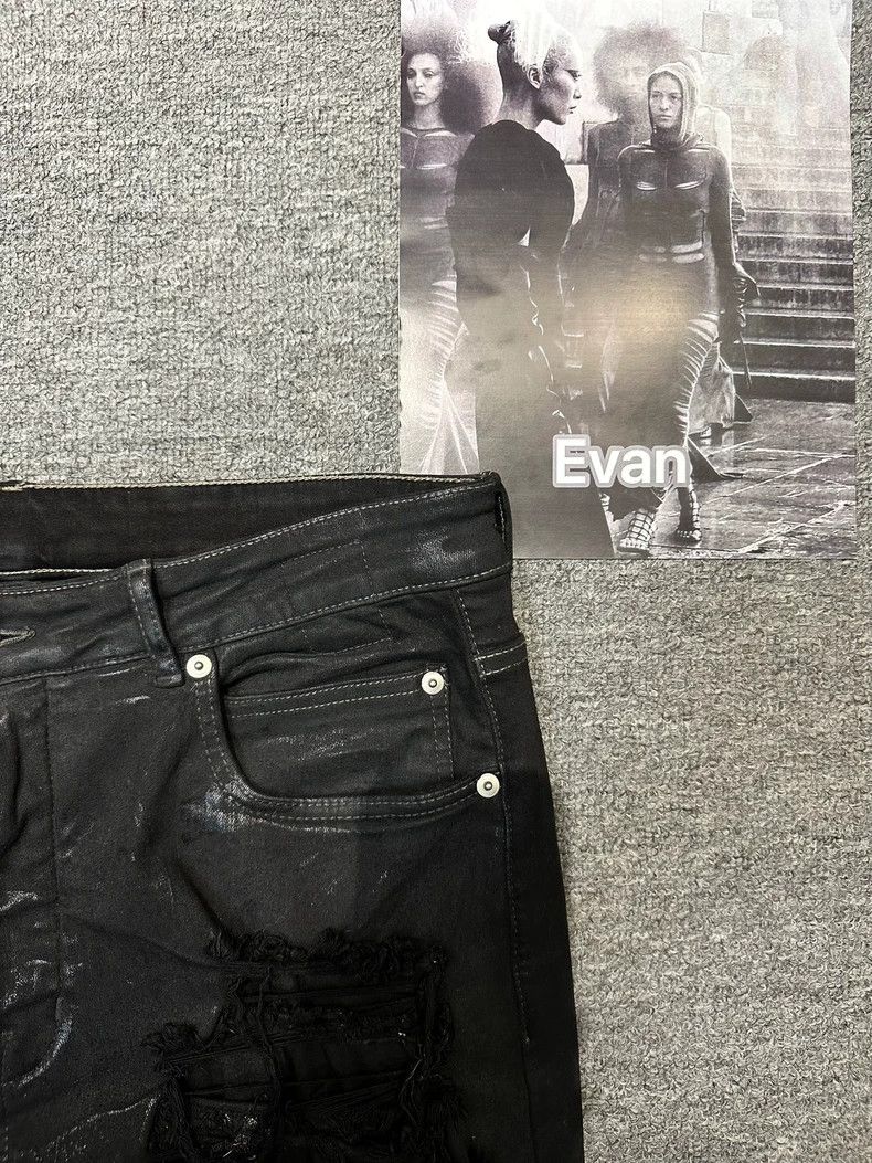 Rick Owens Rick Owens Distressed Black Denim Pants Size US 33 - 3 Thumbnail