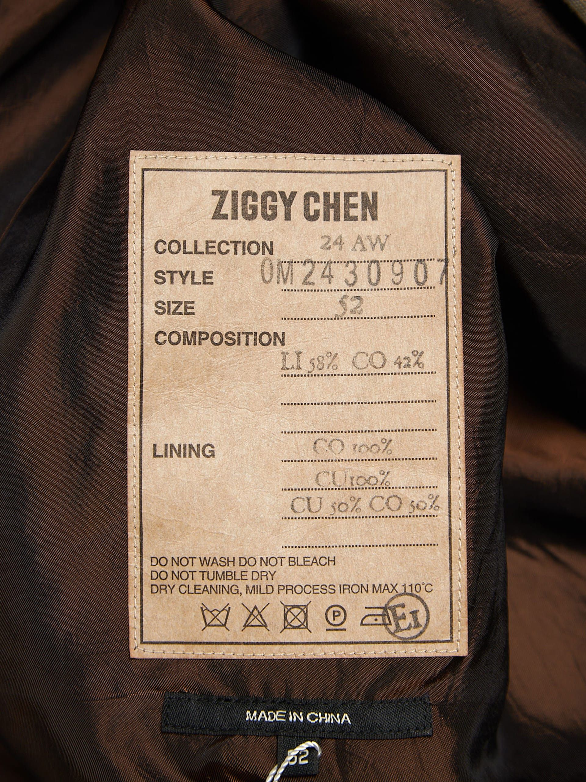 Ziggy Chen Beige Short Pull Over Linen Anorak Parka Size US L / EU 52-54 / 3 - 4 Thumbnail