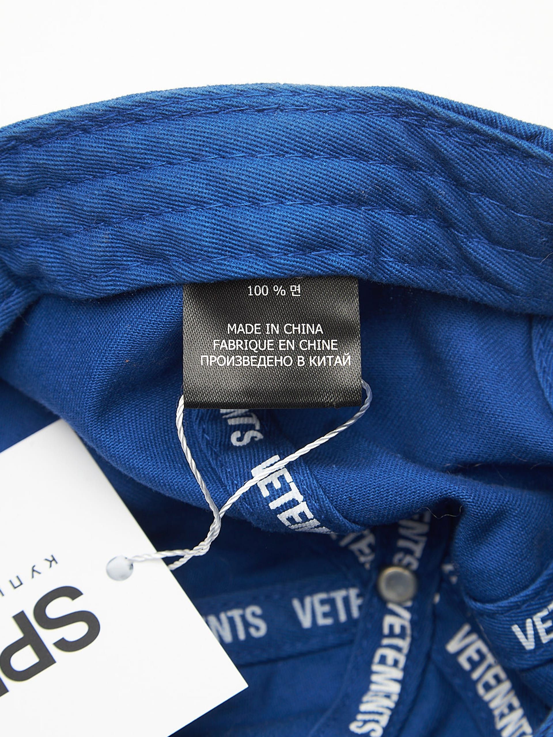 Vetements Blue White Logo Embroidered Cotton Cap Size ONE SIZE - 4 Thumbnail