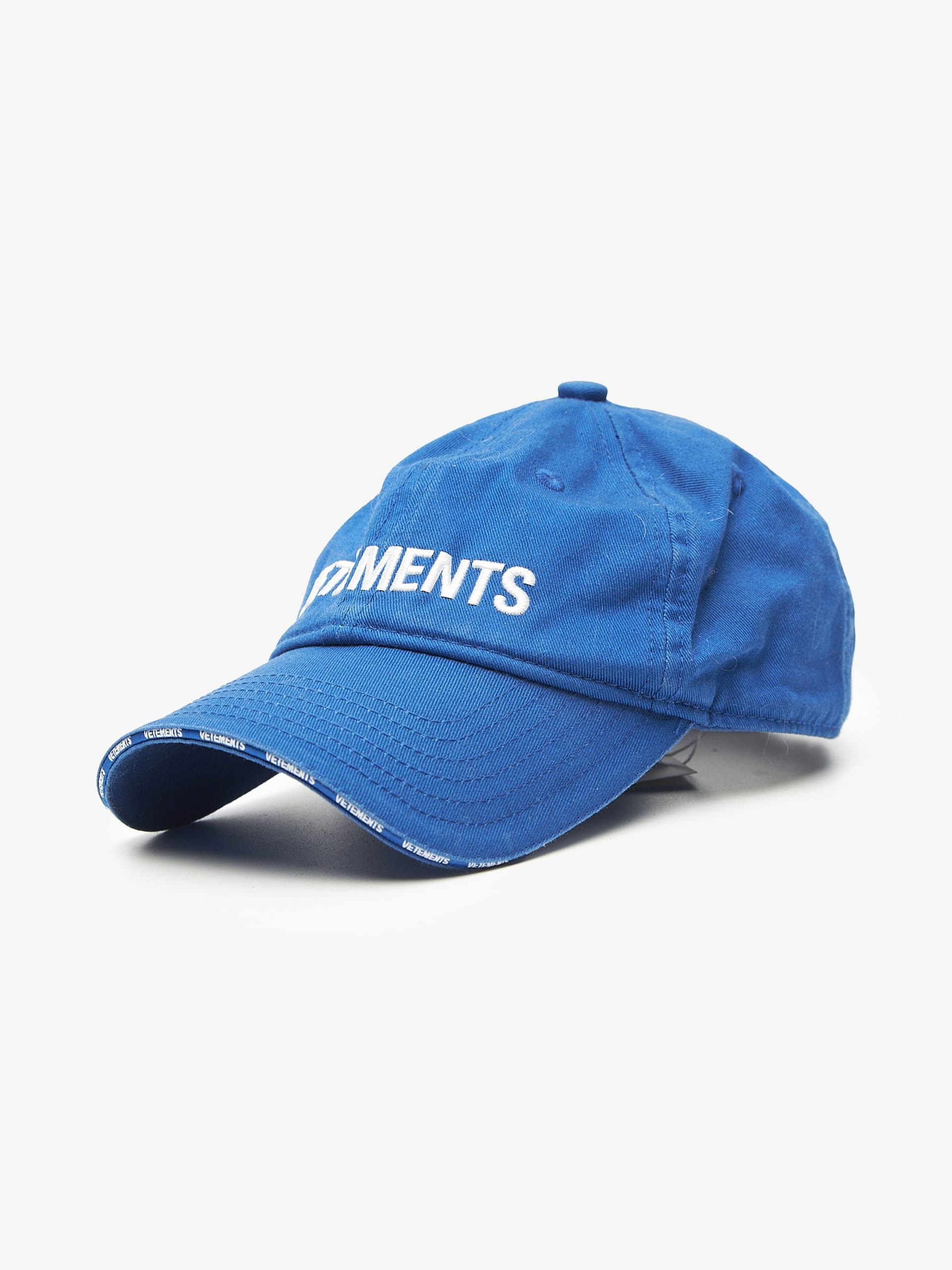 Vetements Blue White Logo Embroidered Cotton Cap Size ONE SIZE - 2 Thumbnail