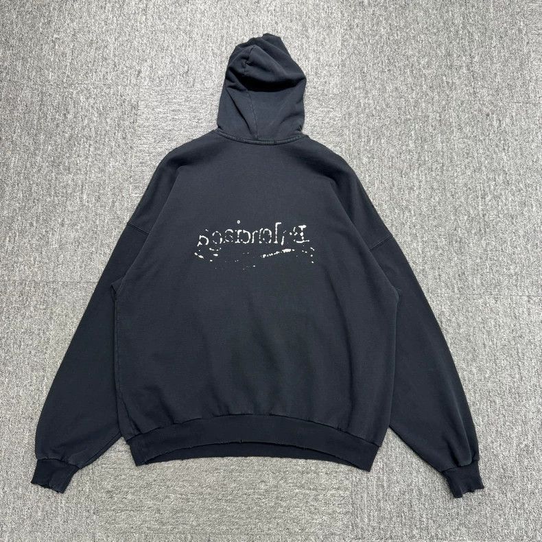 Balenciaga Balenciaga Logo Hooded Sweatshirt-yf Size US XXL / EU 58 / 5 - 2 Thumbnail
