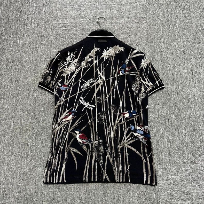 Dolce & Gabbana DG Flower Bird Print Polo Shirt-yf Size US M / EU 48-50 / 2 - 2 Thumbnail