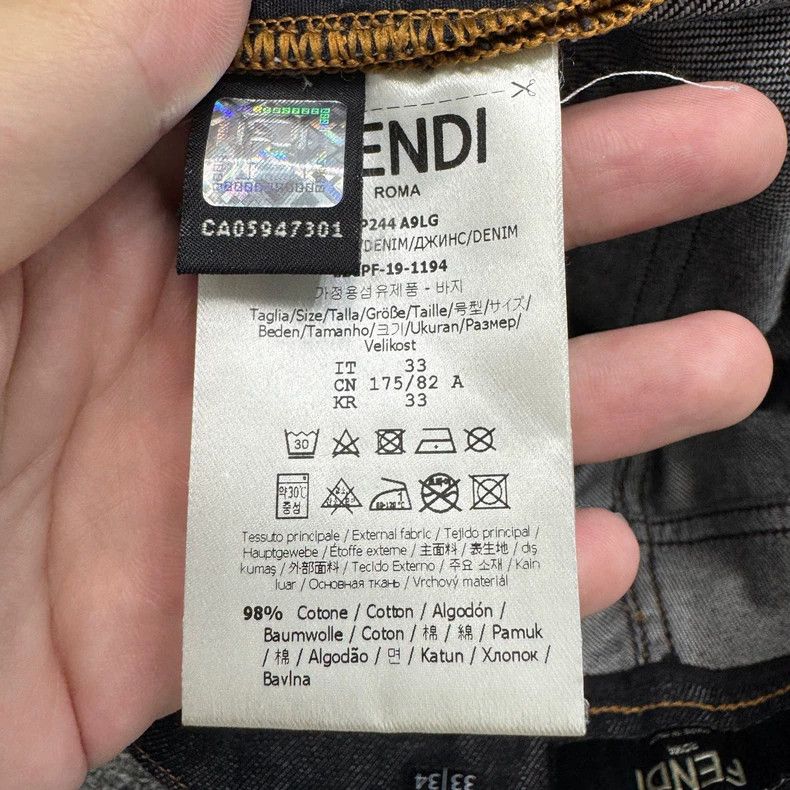 Fendi Fendi Gold Pattern Denim Pants Size 33-yf Size US 33 - 6 Thumbnail
