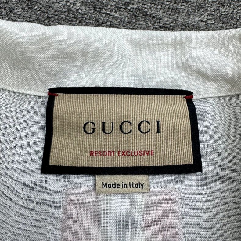 Gucci Gucci Short Sleeve Linen Shirt with Pattern-yf Size US L / EU 52-54 / 3 - 4 Thumbnail