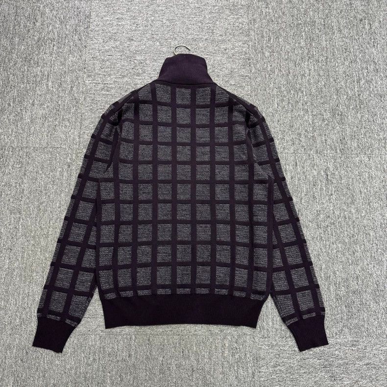 Hermes Hermes Checkered Knit Sweater-yf Size US M / EU 48-50 / 2 - 2 Thumbnail