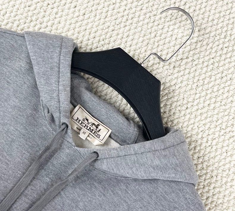 Hermes Hermes Gray Logo Hooded Sweatshirt-yf Size US XS / EU 42 / 0 - 2 Thumbnail
