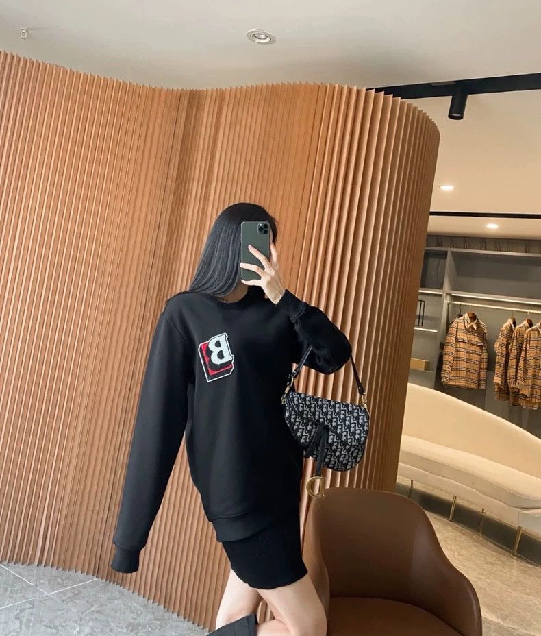 Burberry Burberry Black Embroidered Logo Sweatshirt-yf Size US M / EU 48-50 / 2 - 5 Thumbnail
