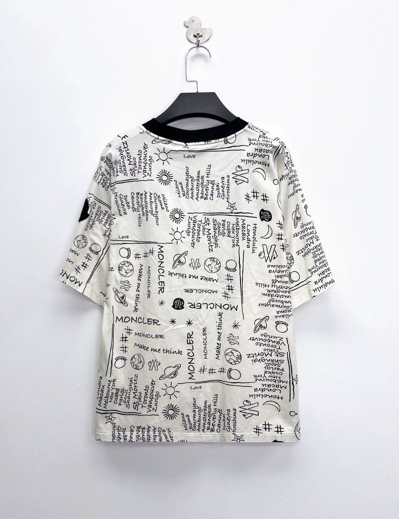 Moncler Moncler Short Sleeve Graffiti Embroidered T-Shirt-yf Size US M / EU 48-50 / 2 - 2 Thumbnail