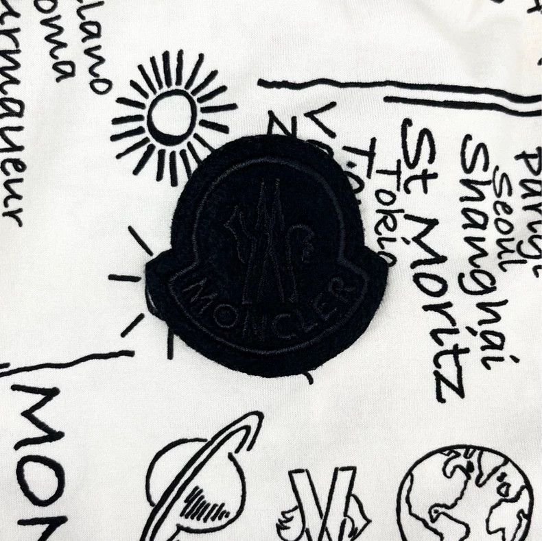 Moncler Moncler Short Sleeve Graffiti Embroidered T-Shirt-yf Size US M / EU 48-50 / 2 - 5 Thumbnail