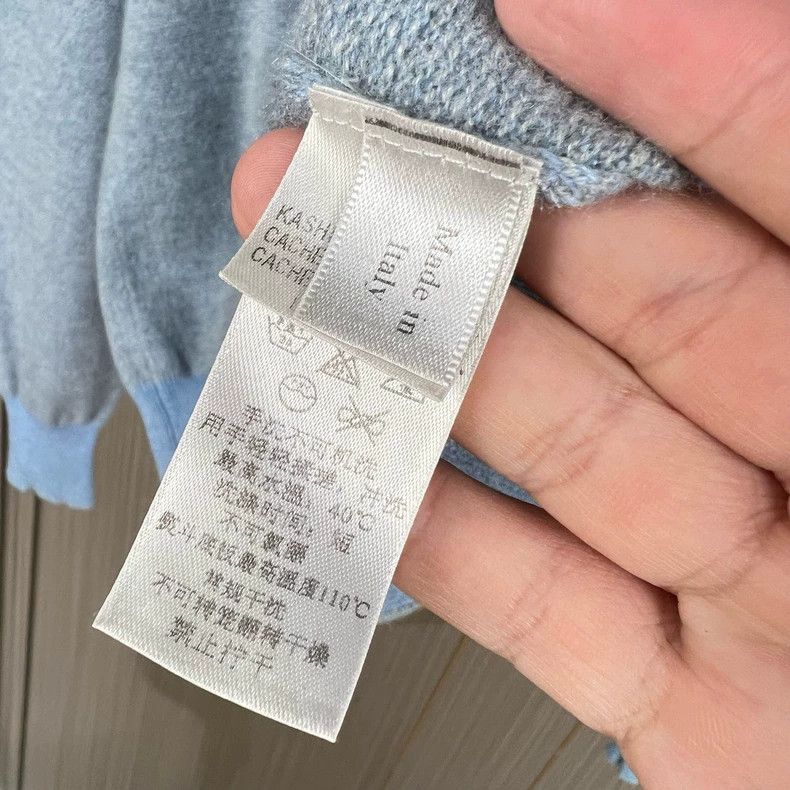 Ermenegildo Zegna Zegna Light Blue Cashmere Knit Sweater-yf Size US XS / EU 42 / 0 - 5 Thumbnail