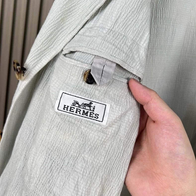 Hermes Hermes Light Gray Linen Jacket-yf Size US XXL / EU 58 / 5 - 5 Thumbnail