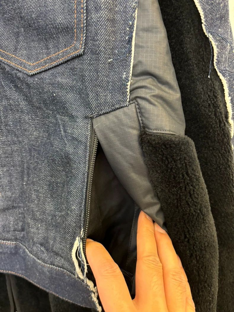 Sacai Sacai A.P.C. Lamb Fur Denim Jacket Size US M / EU 48-50 / 2 - 5 Thumbnail