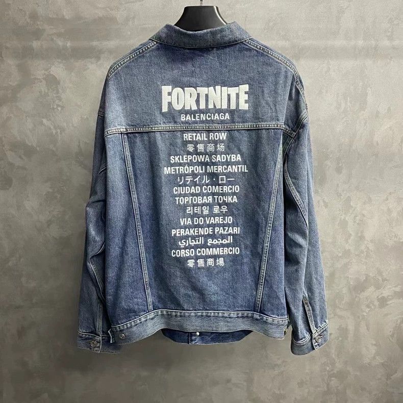Balenciaga Blue Denim Jacket with Logo Embroidery Size US S / EU 44-46 / 1 - 2 Thumbnail