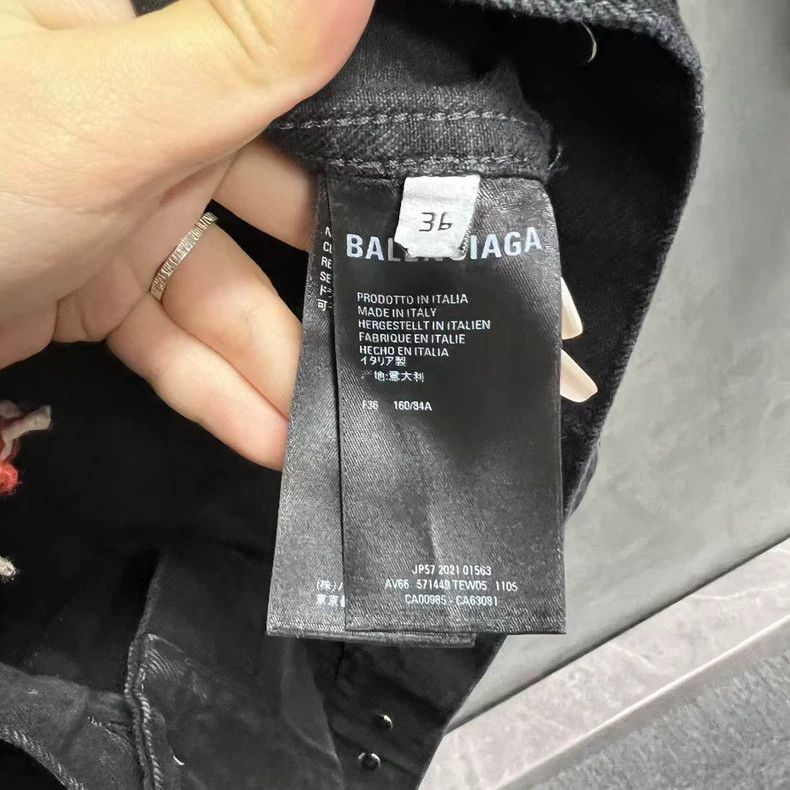 Balenciaga Black Balenciaga Denim Jacket with Logo Size US M / EU 48-50 / 2 - 6 Thumbnail