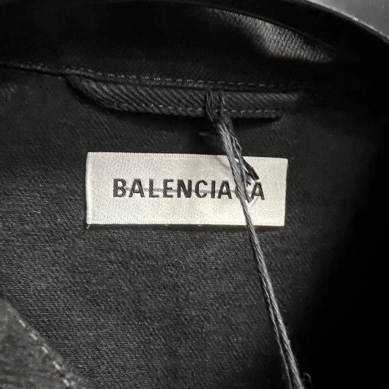Balenciaga Black Balenciaga Denim Jacket with Logo Size US M / EU 48-50 / 2 - 3 Thumbnail