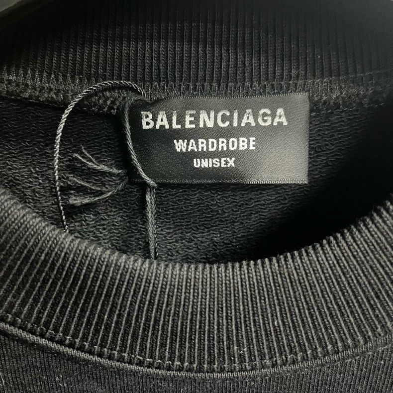 Balenciaga Black Logo Embroidered Long Sleeve Sweatshirt Size US M / EU 48-50 / 2 - 2 Thumbnail
