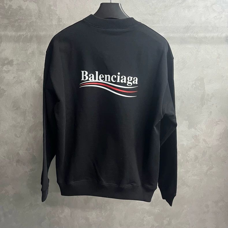 Balenciaga Black Logo Embroidered Long Sleeve Sweatshirt Size US M / EU 48-50 / 2 - 5 Thumbnail