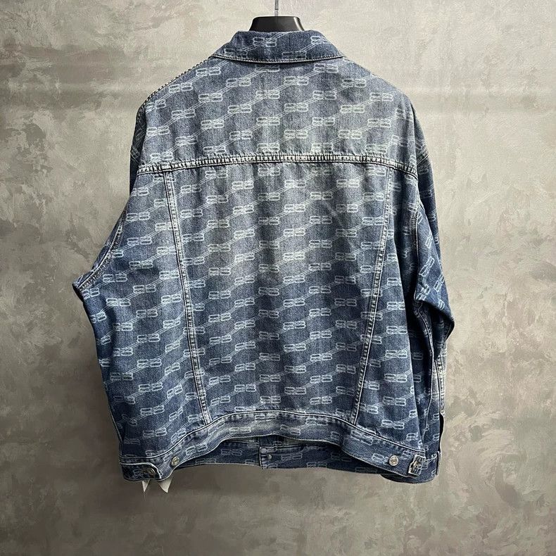Balenciaga Balenciaga Blue Logo Denim Jacket Size US S / EU 44-46 / 1 - 2 Thumbnail