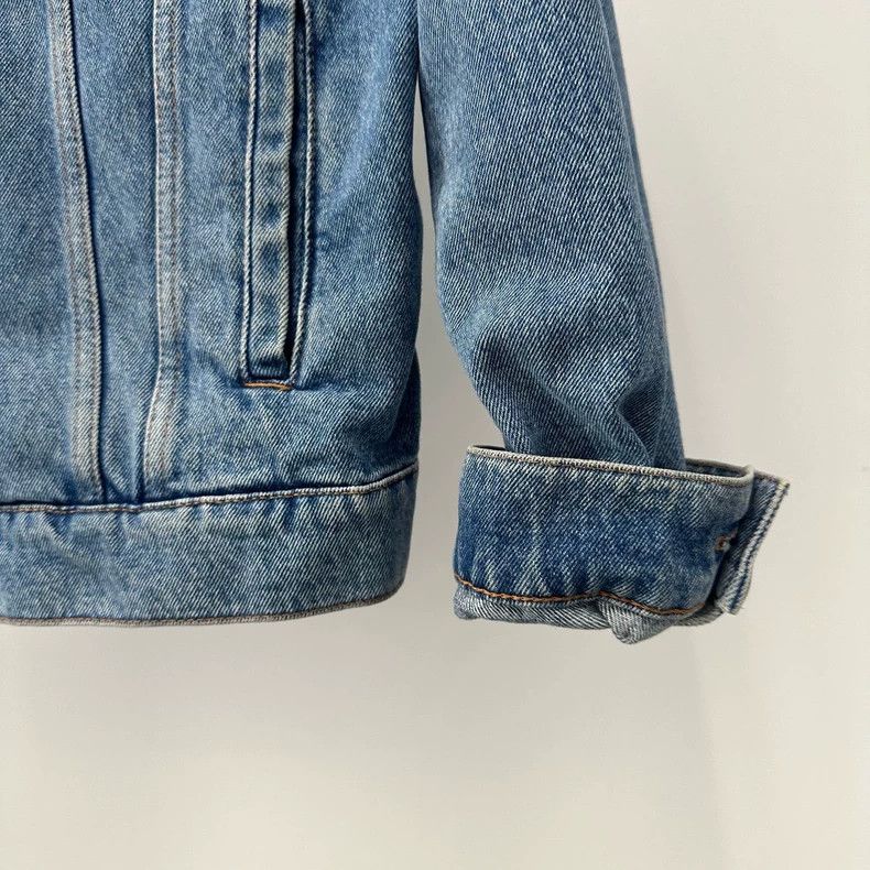 Balenciaga Balenciaga Logo Print Denim Jacket Size US XXL / EU 58 / 5 - 5 Thumbnail