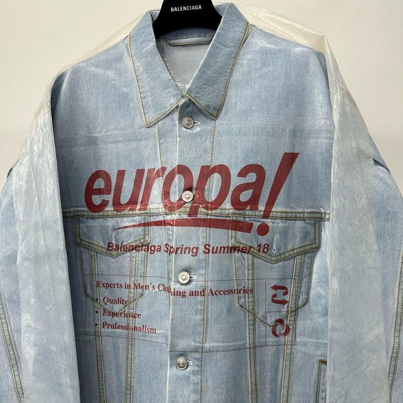 Balenciaga Balenciaga SS18 Europa Denim Jacket Size US XXL / EU 58 / 5 - 3 Thumbnail