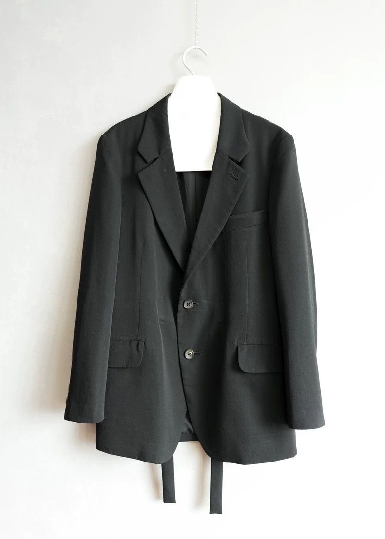 Yohji Yamamoto Yohji Yamamoto Black Jacket with Tie Closure-dmc Size US M / EU 48-50 / 2 - 2 Thumbnail