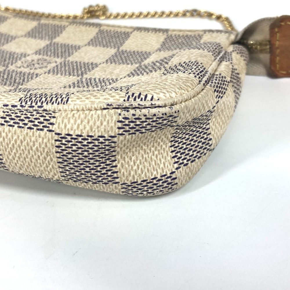 Louis Vuitton Louis Vuitton N58010 Damier Azul Mini Pochette Accessoires Metis Briefcase Pouch Chain Accessory Handbag Azur Canvas Women White Size ONE SIZE - 8 Thumbnail