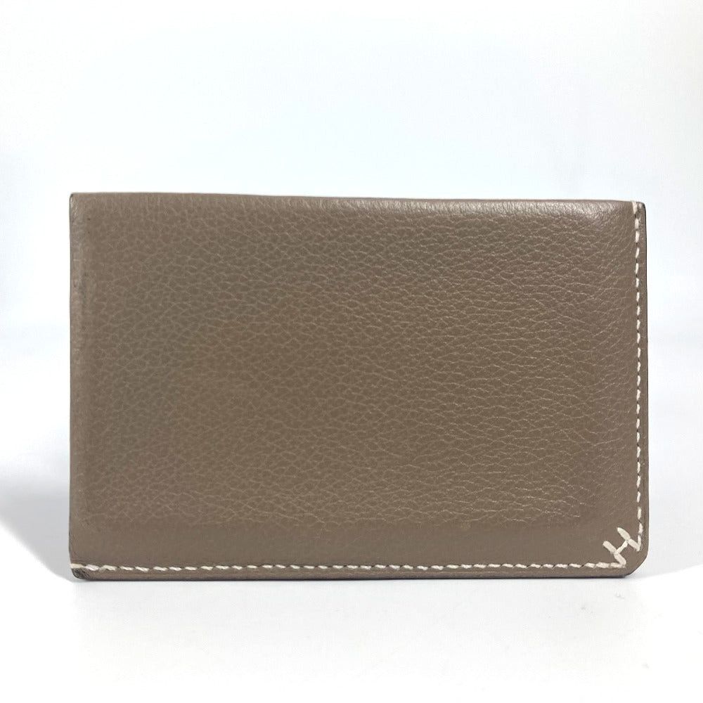 Hermes Hermes H Serie Verso Card Case Holder For A Season Ticket Leather Unisex Ethupe Beige Size ONE SIZE - 2 Thumbnail