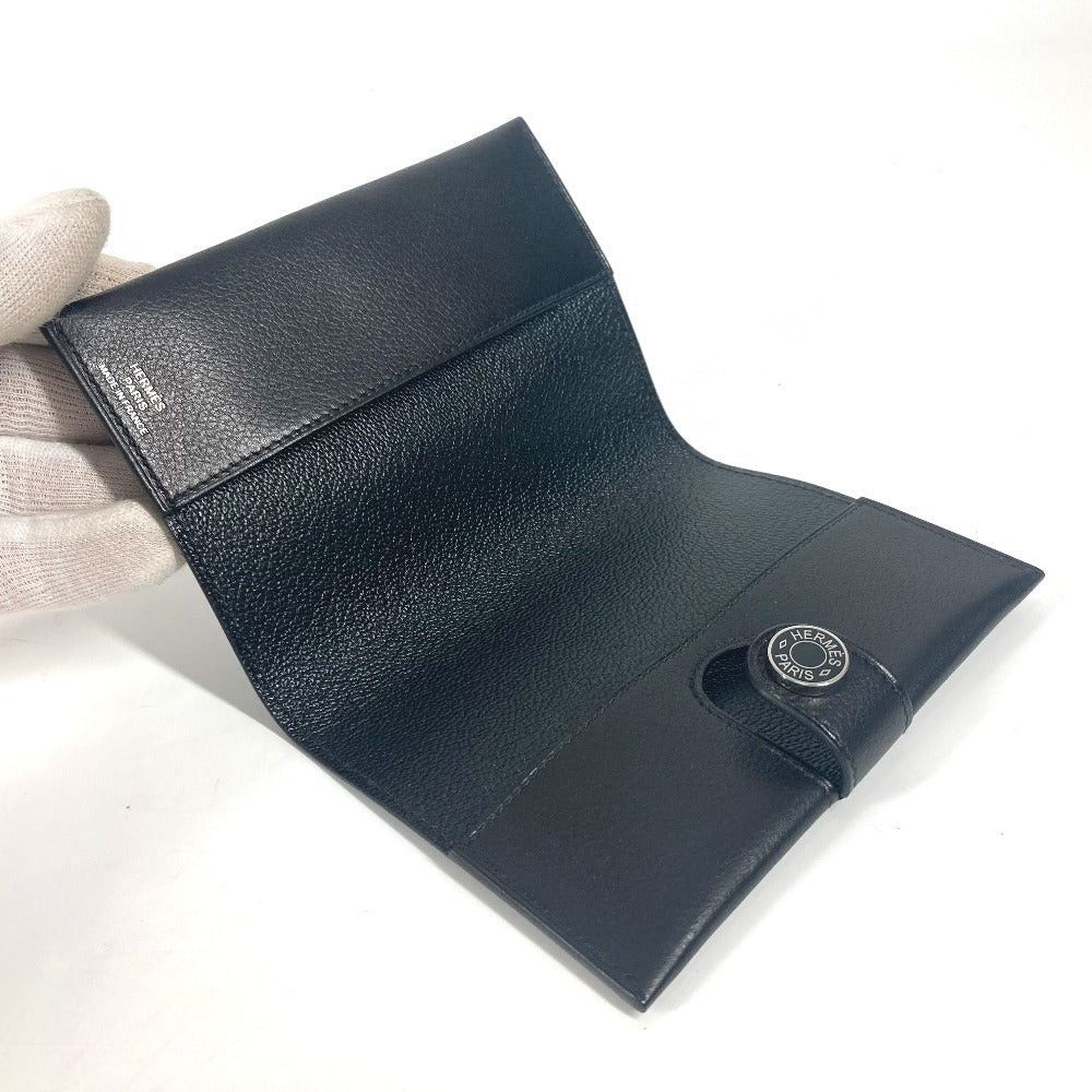 Hermes Hermes Rms Logo Passport Cover Stationery Case Leather Unisex Black Size ONE SIZE - 8 Thumbnail