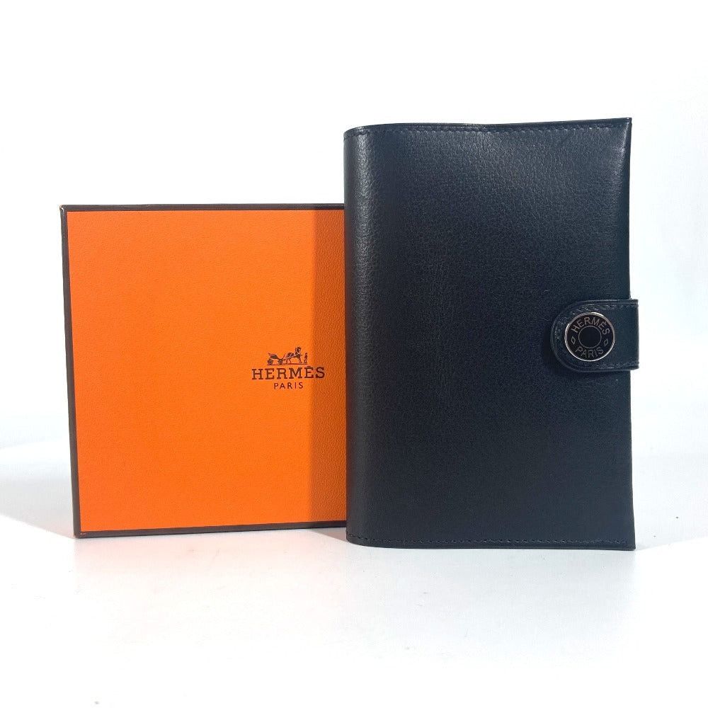 Hermes Hermes Rms Logo Passport Cover Stationery Case Leather Unisex Black Size ONE SIZE - 13 Thumbnail