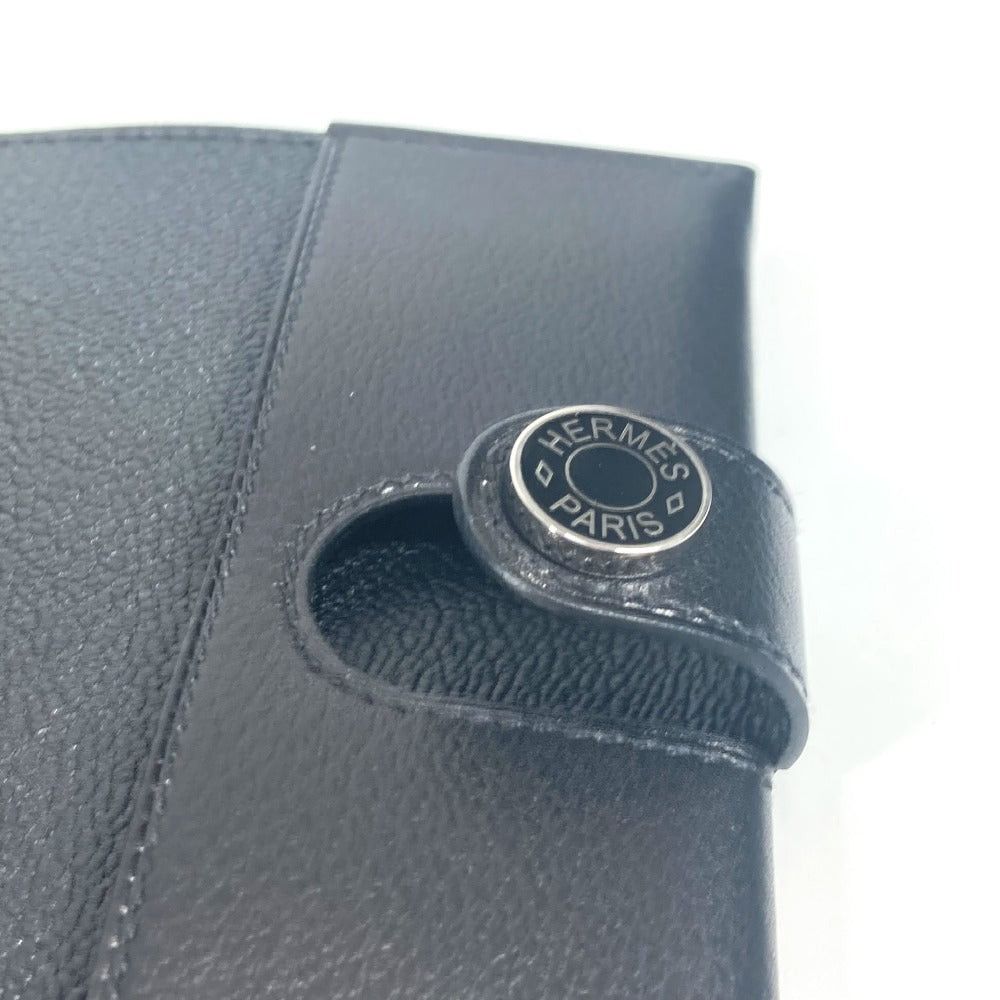 Hermes Hermes Rms Logo Passport Cover Stationery Case Leather Unisex Black Size ONE SIZE - 9 Thumbnail