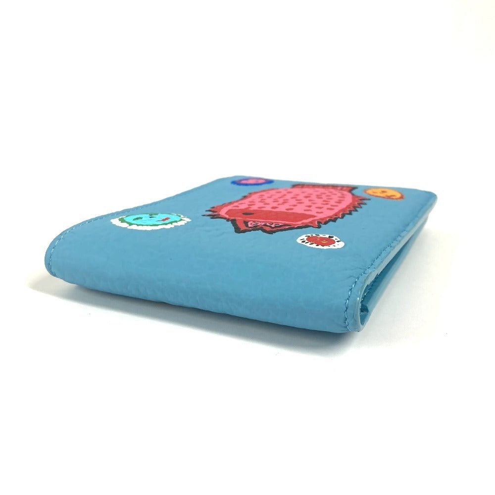 Louis Vuitton Louis Vuitton M82087 Yayoi Kusama Lv X Yk Small Leather Belt Worn By Commoners In Ancient Japan Multiple Compact Wallet Billfold Bi-Fold Tryon Unisex Blue Size ONE SIZE - 3 Thumbnail
