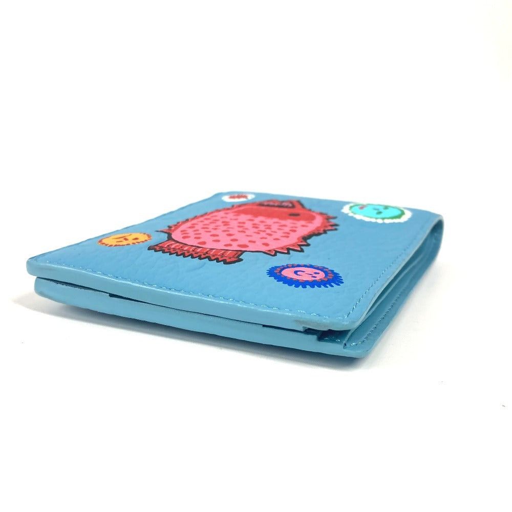 Louis Vuitton Louis Vuitton M82087 Yayoi Kusama Lv X Yk Small Leather Belt Worn By Commoners In Ancient Japan Multiple Compact Wallet Billfold Bi-Fold Tryon Unisex Blue Size ONE SIZE - 4 Thumbnail