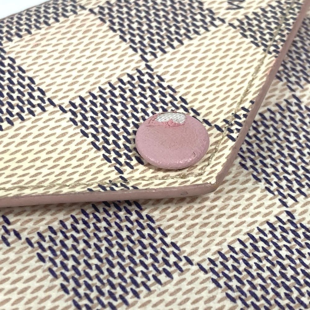 Louis Vuitton N60498 Damier Azul Porte Culte Recteve Card Case Holder For A Season Ticket Wallet Fragment Coin Purse Azur Canvas Unisex Pink