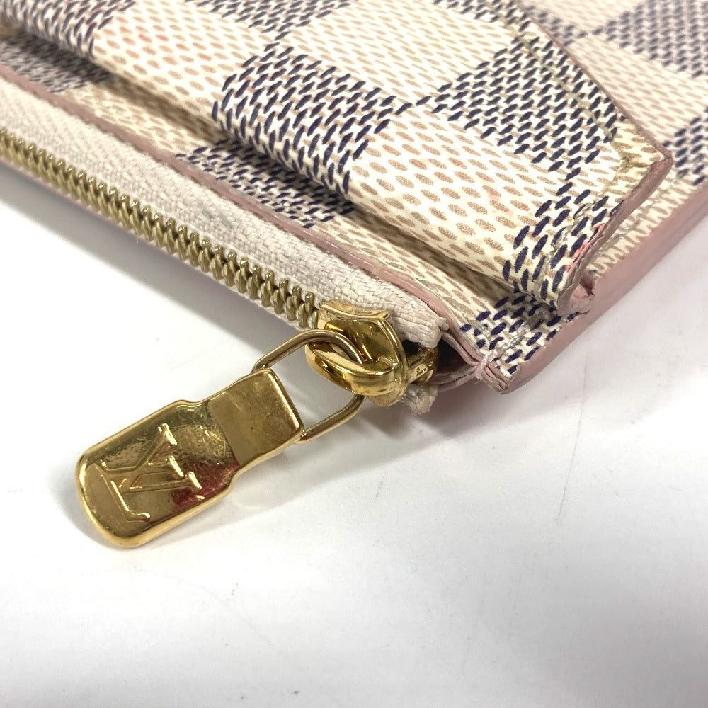 Louis Vuitton N60498 Damier Azul Porte Culte Recteve Card Case Holder For A Season Ticket Wallet Fragment Coin Purse Azur Canvas Unisex Pink