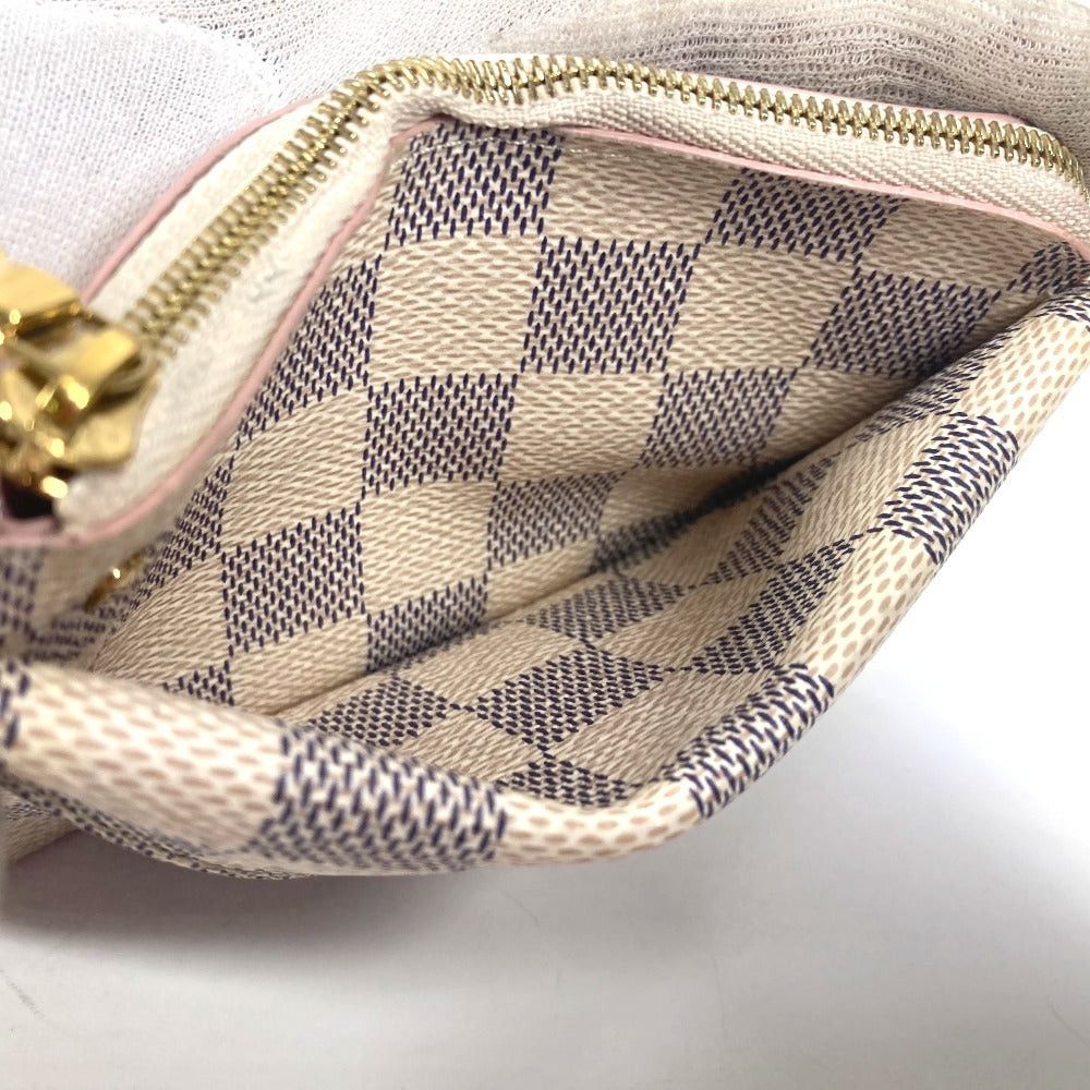 Louis Vuitton N60498 Damier Azul Porte Culte Recteve Card Case Holder For A Season Ticket Wallet Fragment Coin Purse Azur Canvas Unisex Pink