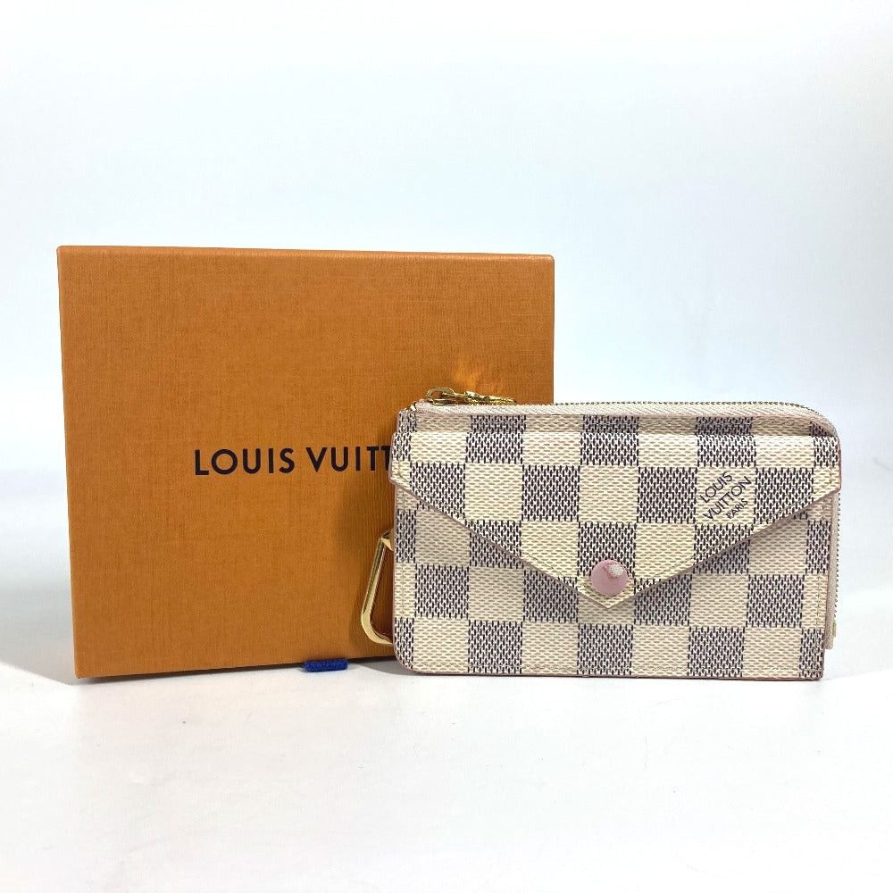 Louis Vuitton N60498 Damier Azul Porte Culte Recteve Card Case Holder For A Season Ticket Wallet Fragment Coin Purse Azur Canvas Unisex Pink