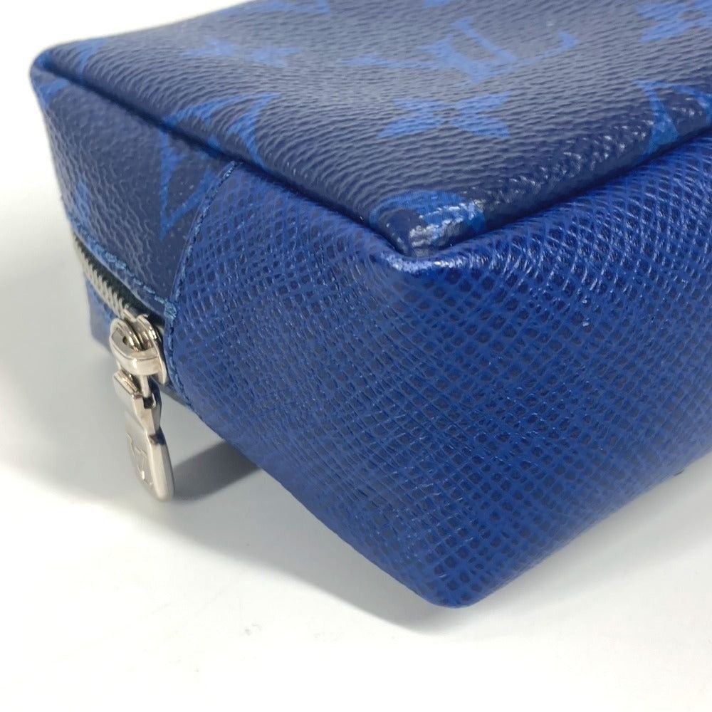 Louis Vuitton Louis Vuitton M69309 Tigers Llama Porte-Crée Pouch Bag Charm Keychain Taiga Leather Unisex Blue Size ONE SIZE - 7 Thumbnail