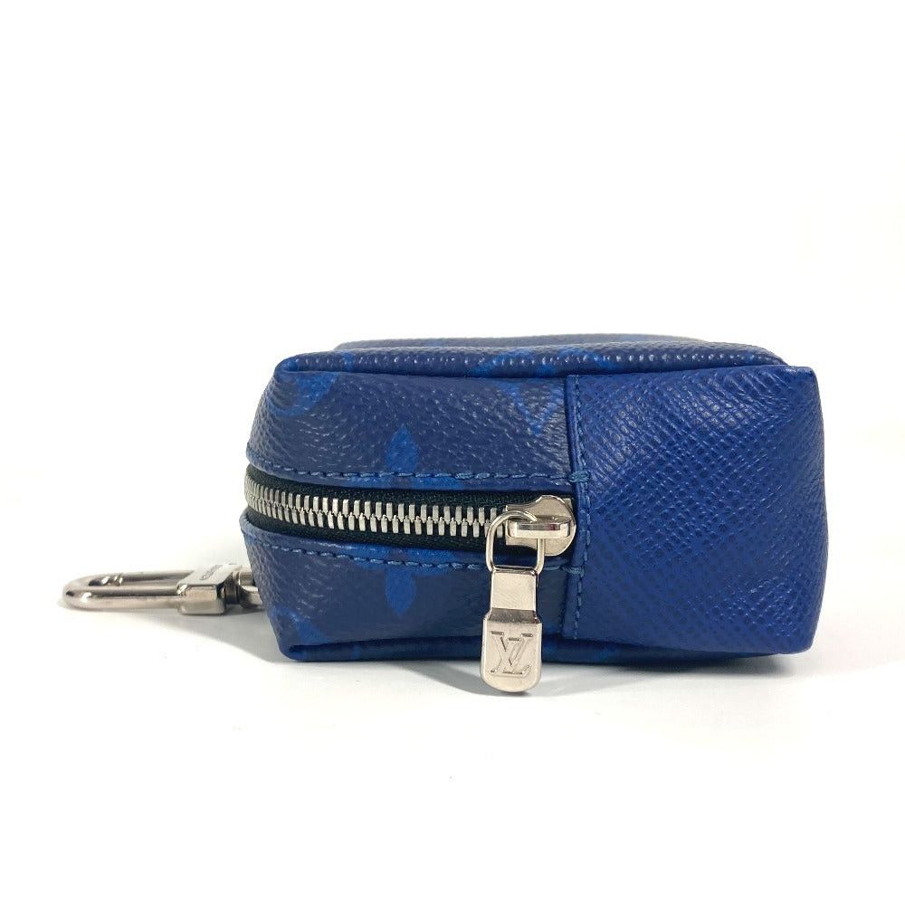 Louis Vuitton Louis Vuitton M69309 Tigers Llama Porte-Crée Pouch Bag Charm Keychain Taiga Leather Unisex Blue Size ONE SIZE - 4 Thumbnail