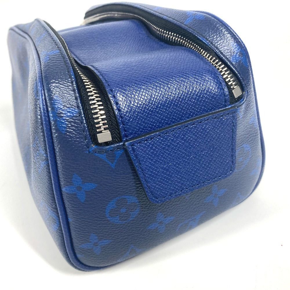 Louis Vuitton Louis Vuitton M30849 Tigers Llama Dopp Kit Pouch Handbag Clutch Bag Zippered Carrying Case Taiga Leather Unisex Blue Size ONE SIZE - 8 Thumbnail