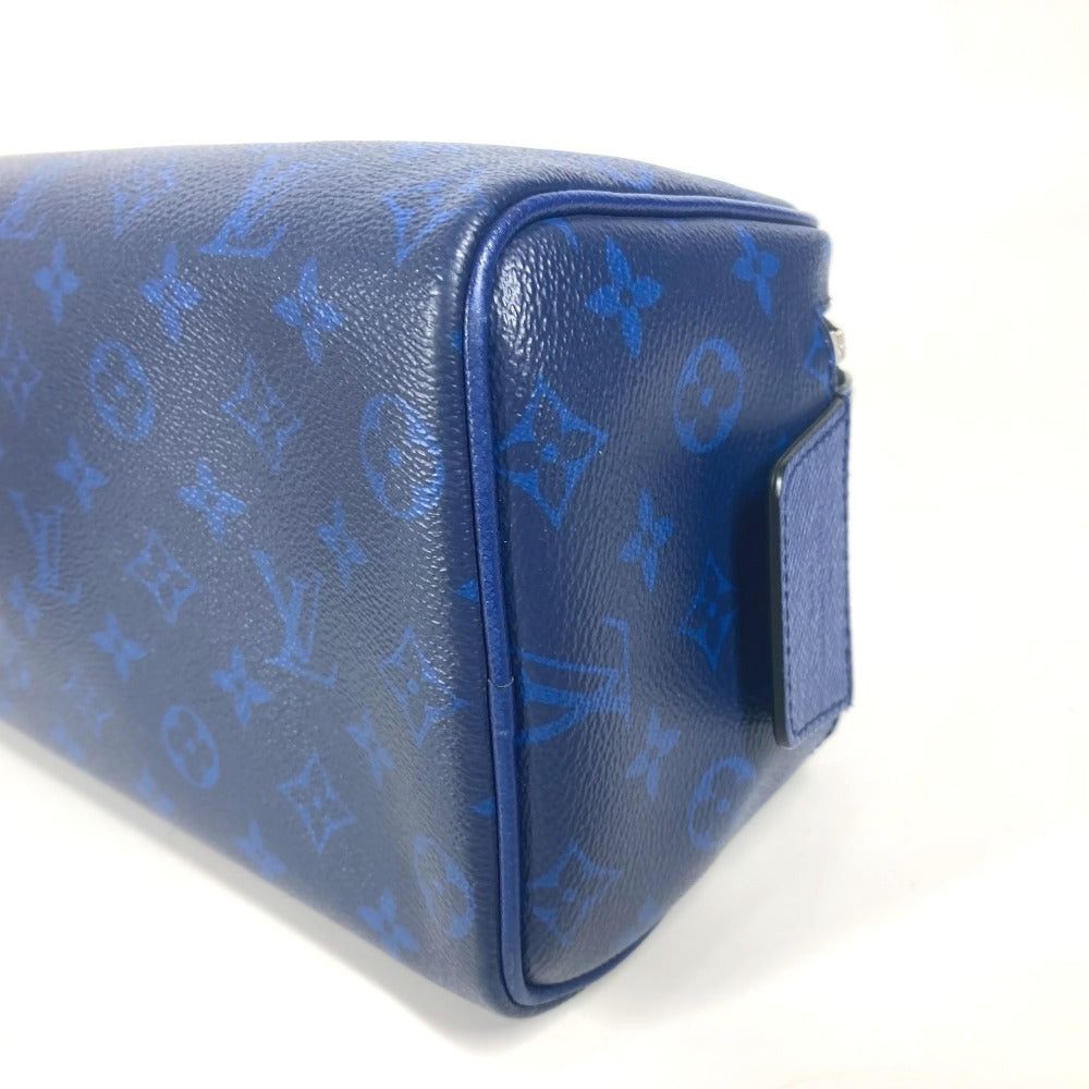 Louis Vuitton Louis Vuitton M30849 Tigers Llama Dopp Kit Pouch Handbag Clutch Bag Zippered Carrying Case Taiga Leather Unisex Blue Size ONE SIZE - 6 Thumbnail