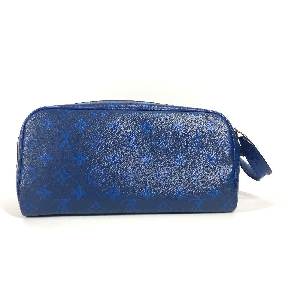 Louis Vuitton Louis Vuitton M30849 Tigers Llama Dopp Kit Pouch Handbag Clutch Bag Zippered Carrying Case Taiga Leather Unisex Blue Size ONE SIZE - 2 Thumbnail